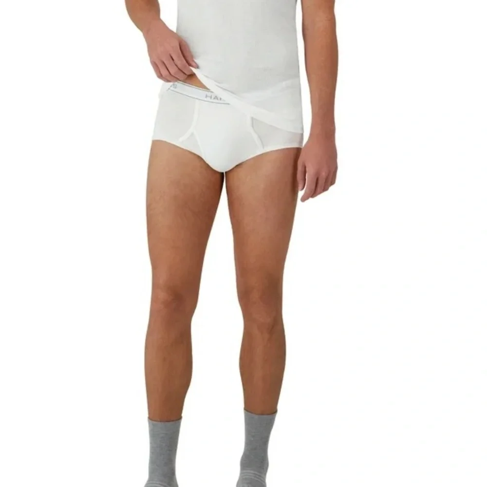 Hanes 6 Pack White Comfort Flex Cool Wicking Cotton Briefs XL NWT